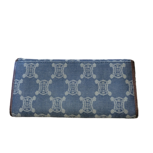 Celine Triomphe Vintage Macadam Denim and Leather Continental Wallet - Picture 9 of 13